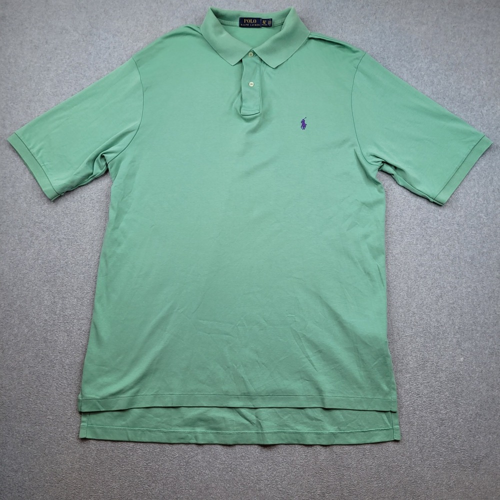 Polo Ralph Lauren Polo Shirt Mens XLT Mint Green Short Sleeve Pony Logo Cotton